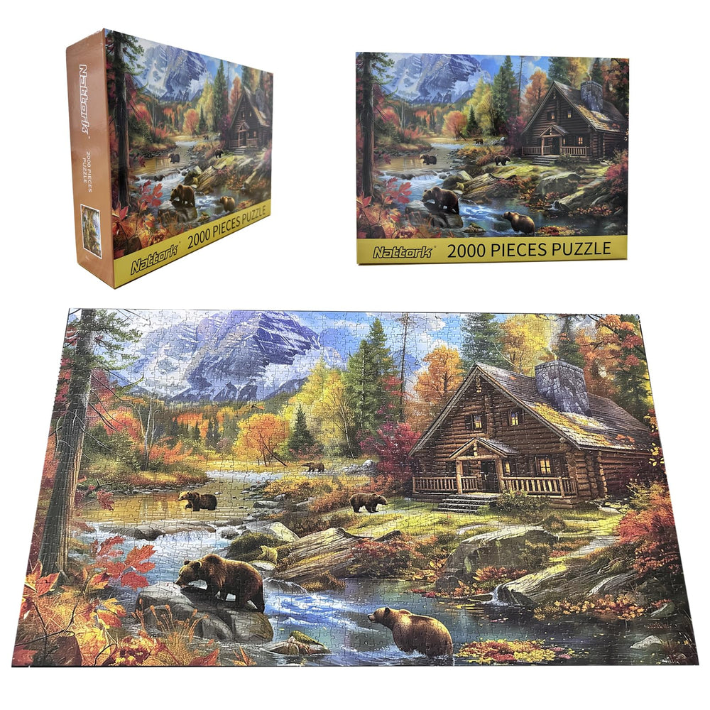 Nattork Bear Village completed puzzle doubles as wall decor