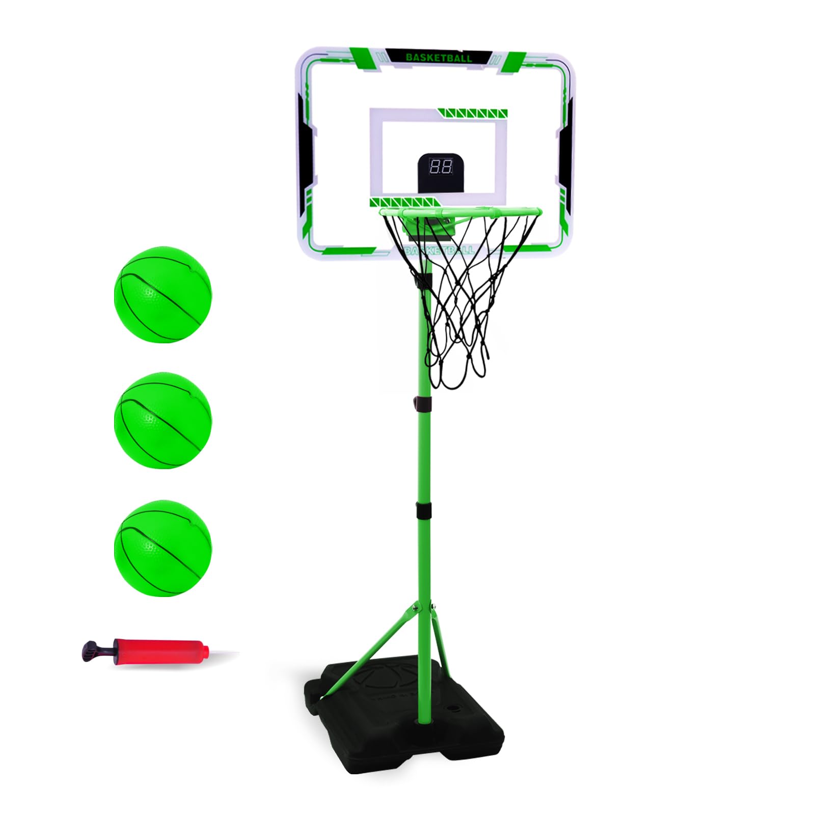 Nattork Kids Basketball Hoop height-adjustment feature supports growing kids during practice.