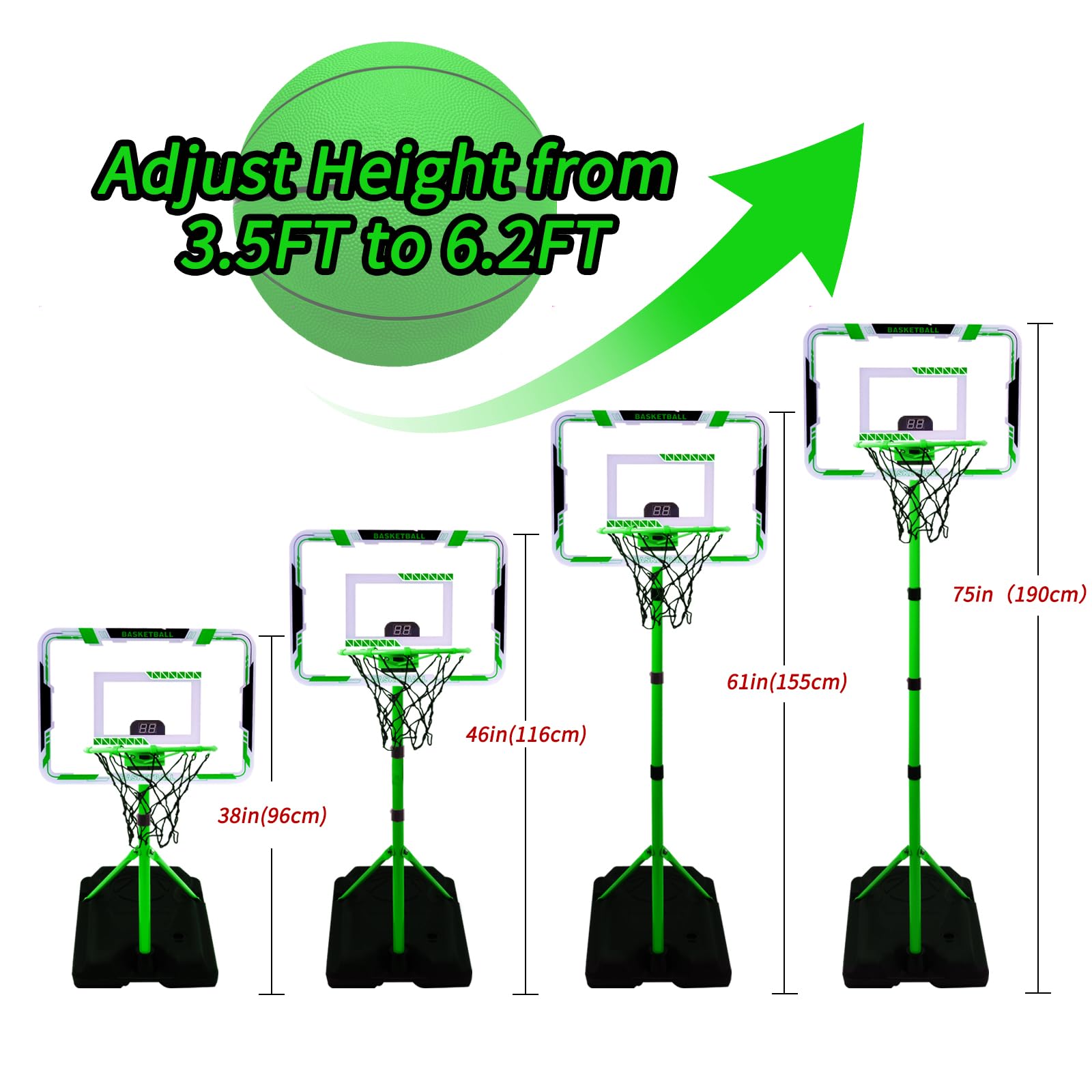 Nattork Kids Basketball Hoop scoreboard enhances friendly competition and score tracking.