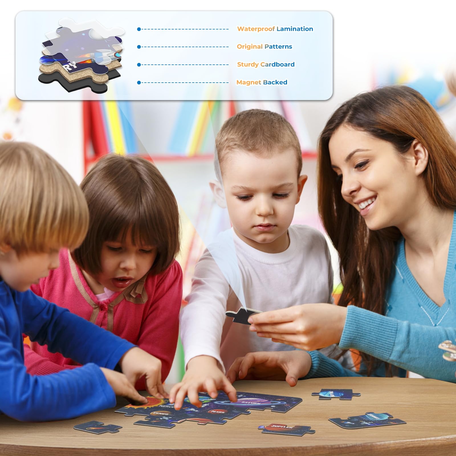 Nattork map magnetic puzzle safety-focused materials and rounded edges for kids