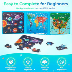 Nattork map magnetic puzzle travel-friendly design great for car or airplane trips