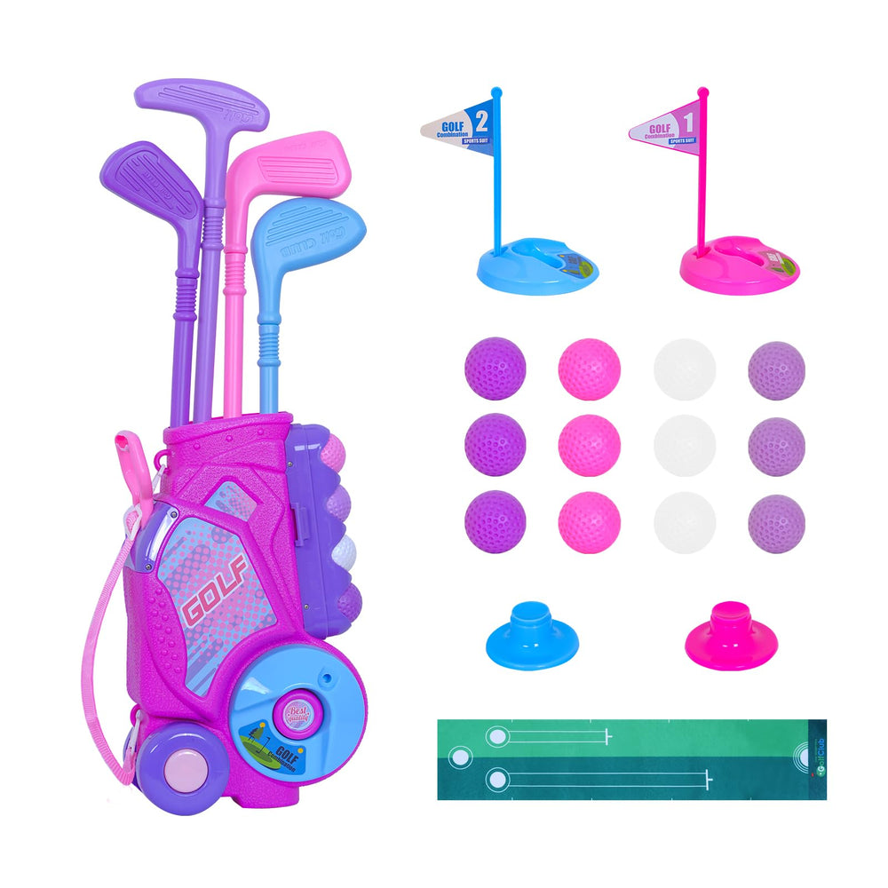 Nattork toddler golf cart with retractable handle for easy transport.