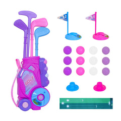 Nattork toddler golf cart with retractable handle for easy transport.