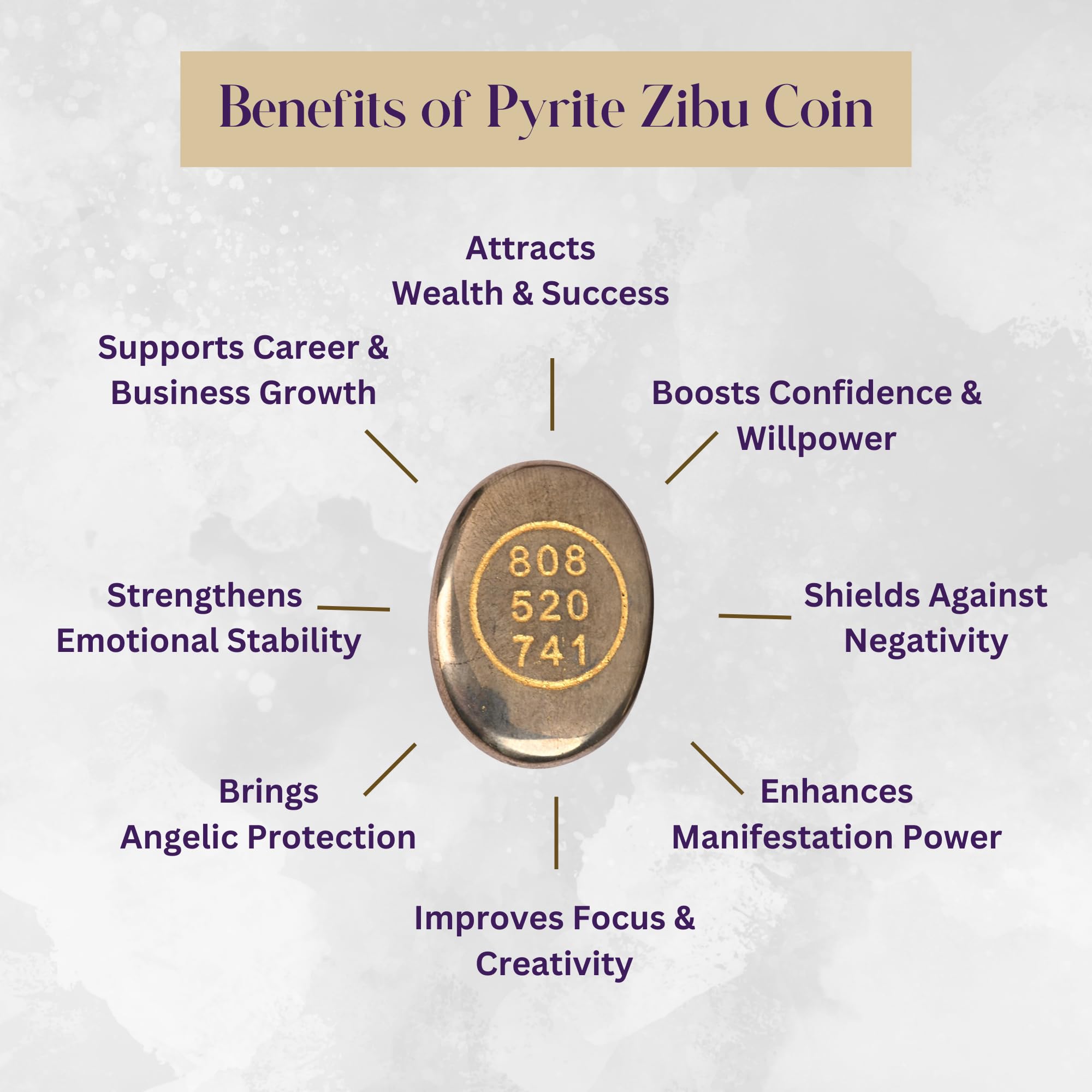 Glowing Natural Pyrite Zibu Coin surface inviting protective energy and focus