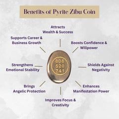 Glowing Natural Pyrite Zibu Coin surface inviting protective energy and focus
