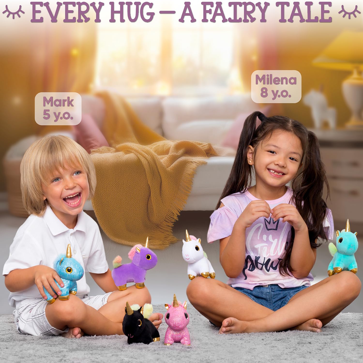 Naturally KIDS black plush unicorn, a bold cuddle buddy.