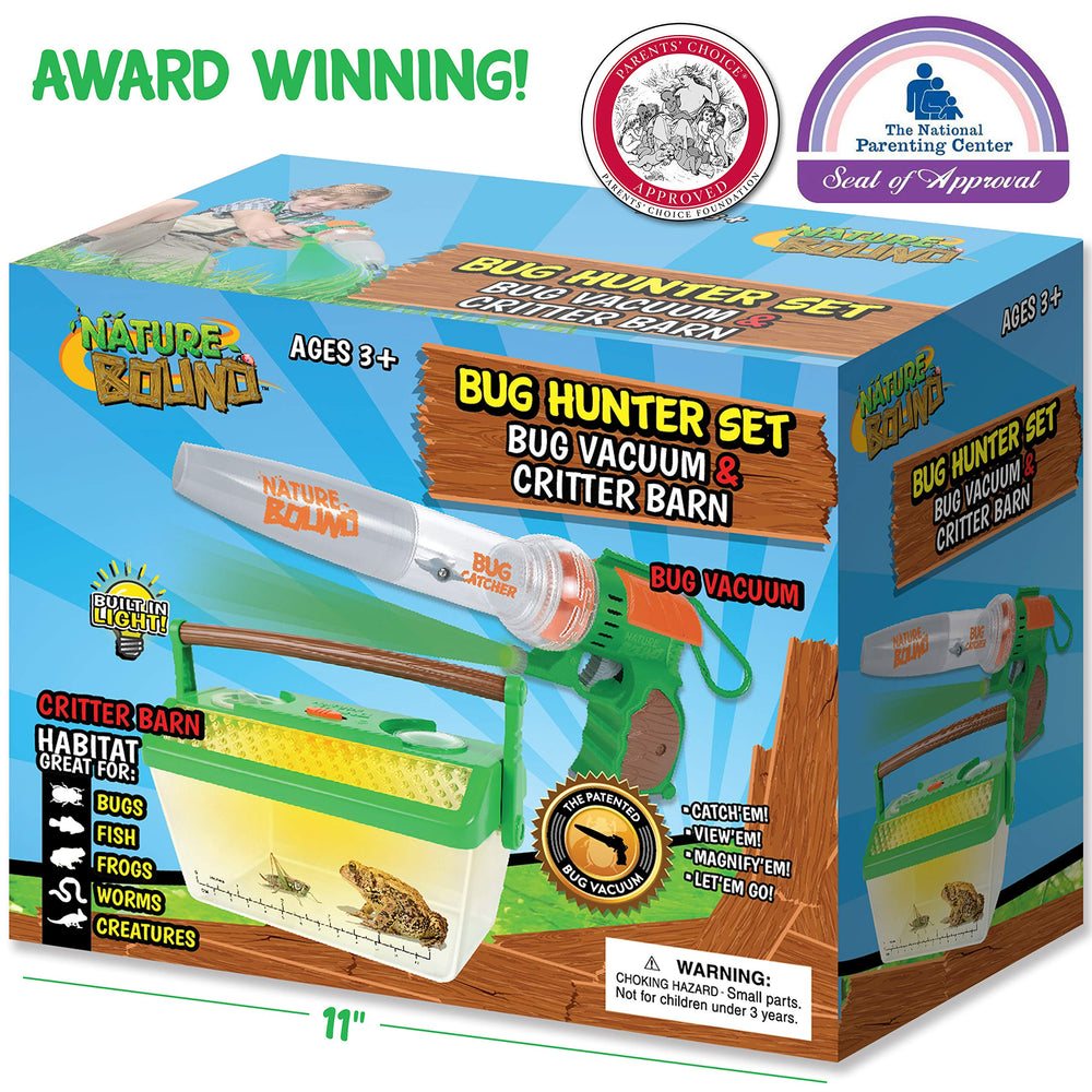 Nature Bound habitat case for close observation of trapped bugs.