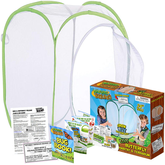 Nature Bound butterfly growing kit habitat offers clear caterpillar viewing