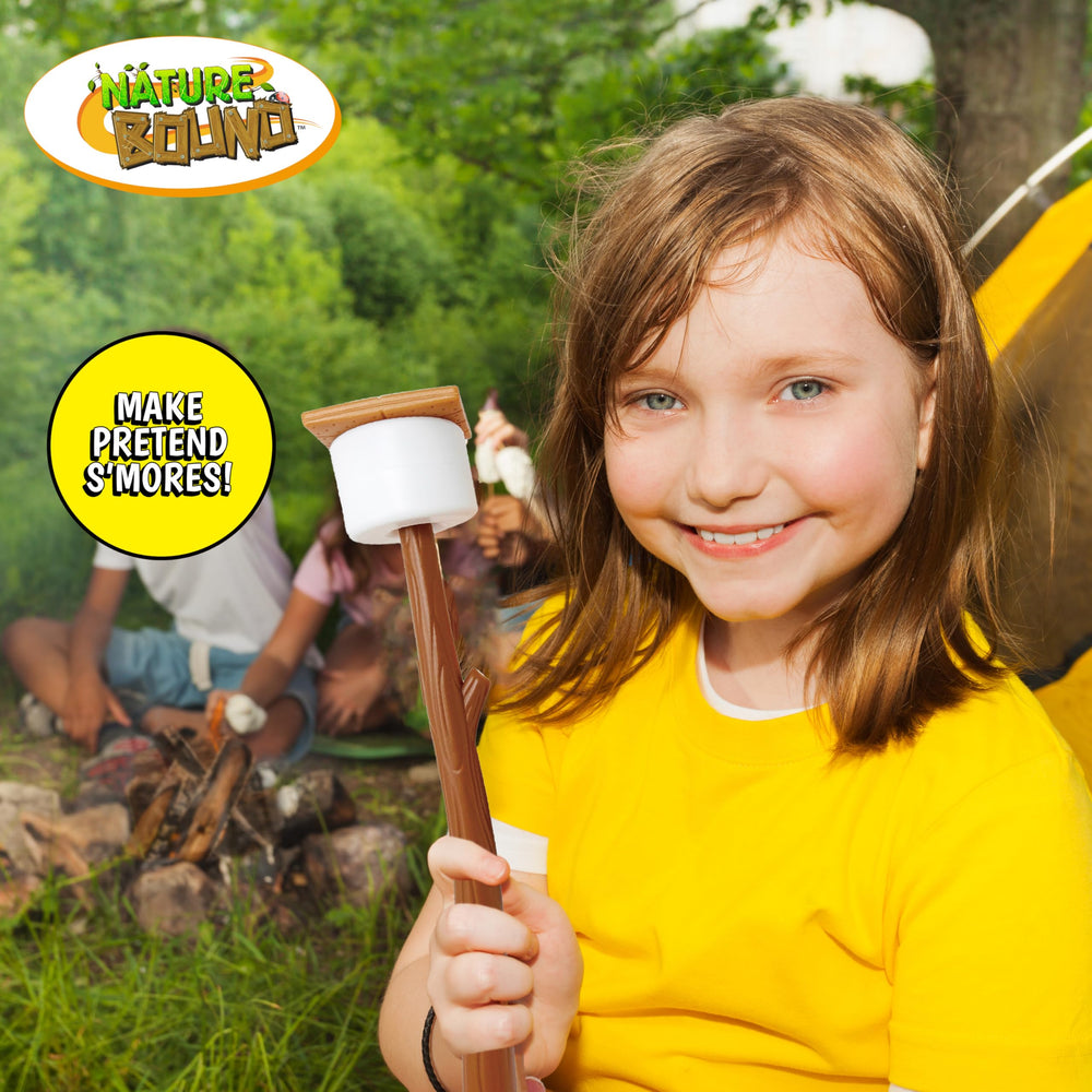 Nature Bound Kids Camping Playset fish and crackers for storytelling snacks outdoors.