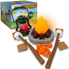 Nature Bound Kids Camping Playset with light-up campfire for imaginative indoor adventures.
