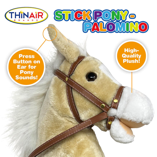 Nature Bound stick horse in action during imaginative pretend play