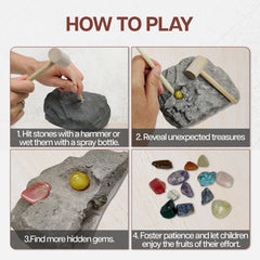 Nature Gear Gemstone Dig Kit classification guide supports learning gemstone facts.