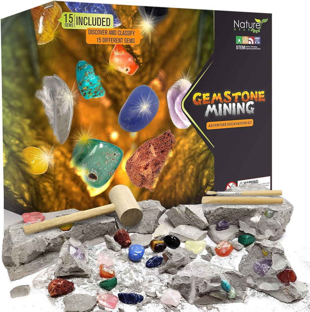 Nature Gear Gemstone Dig Kit mining site for hands-on excavation adventure.