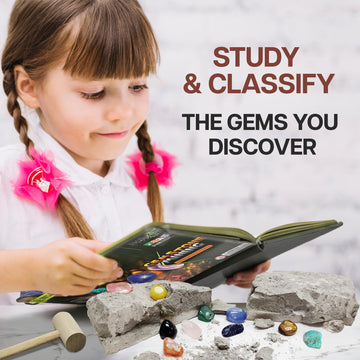 Nature Gear Gemstone Dig Kit obsidian gem with glossy texture for tactile study.