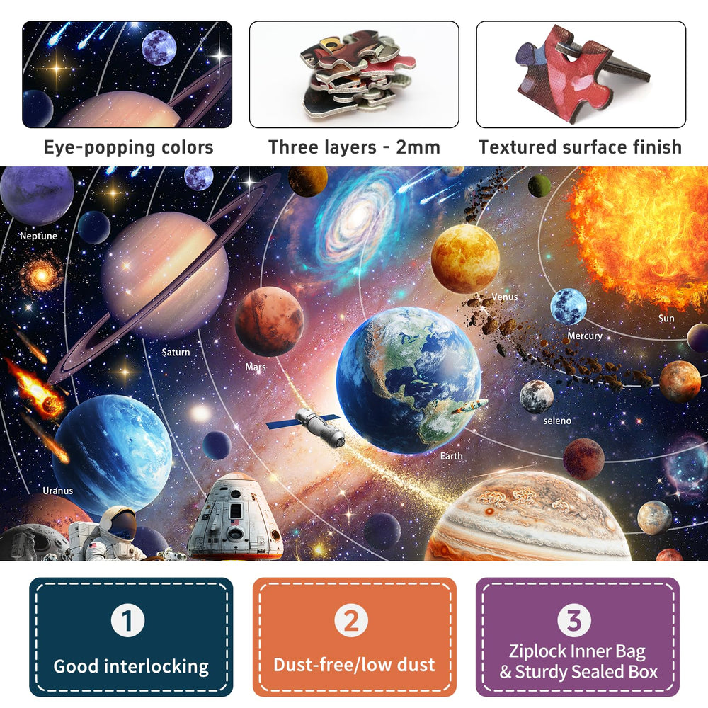 Naturelish glow-in-the-dark astronaut puzzle reveals space scene after sunset.