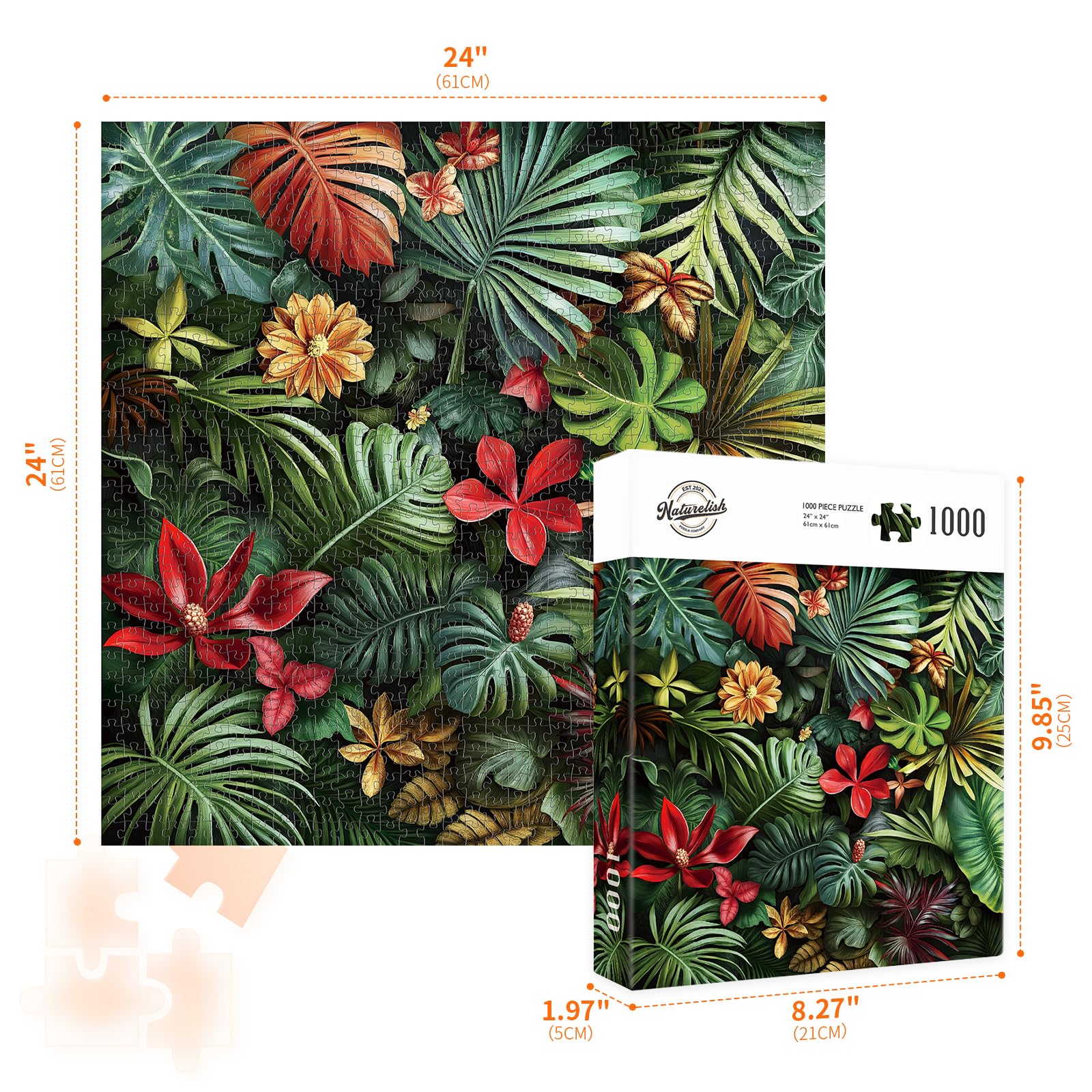 Naturelish tropical rainforest artwork puzzle for immersive play and striking decor.
