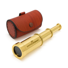NauticalMart solid brass telescope 6-inch with bright optics for outdoor exploration