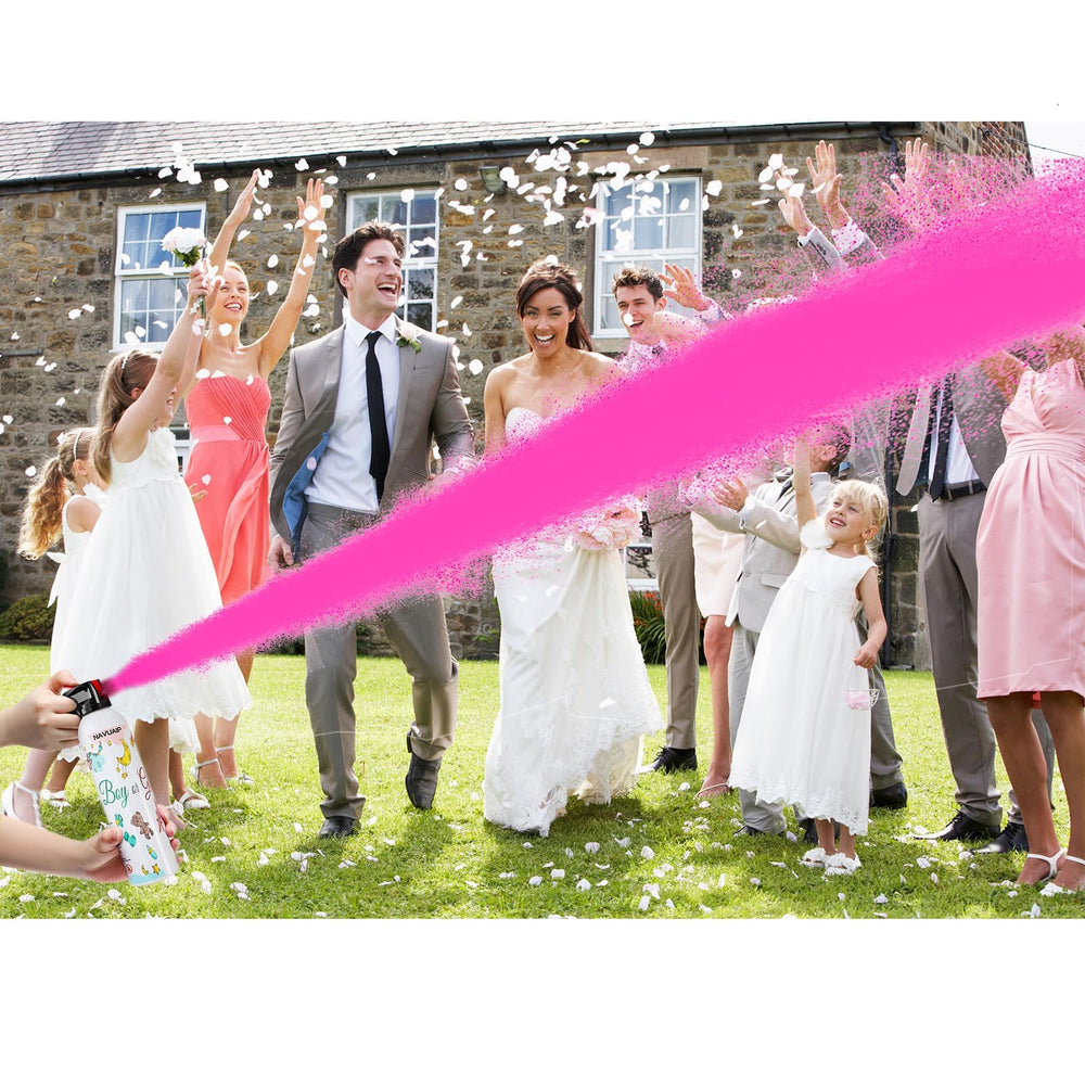 Navuaip easy cleanup pink smoke spray for quick post-event washing