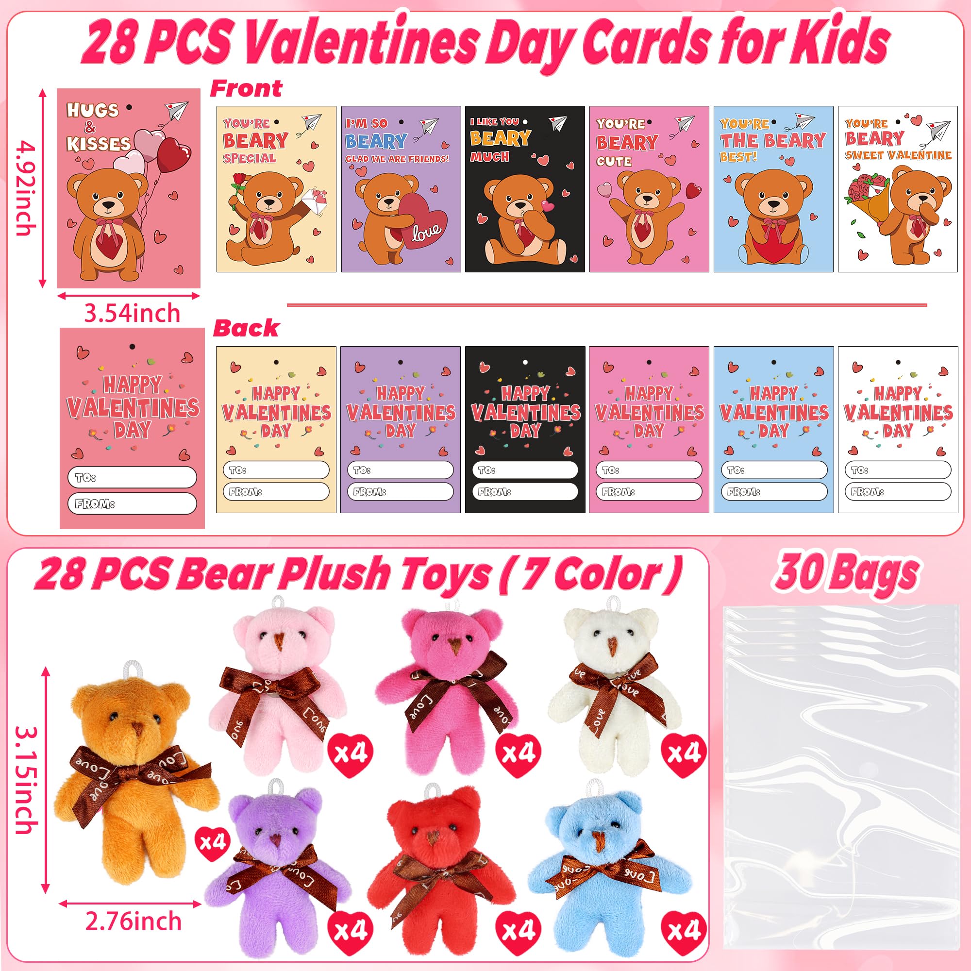 NAWITDA valentines cards designs with bear motifs for kids