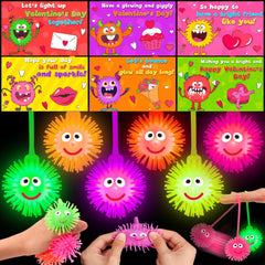 NAWITDA valentines LED puffer ball red glow for classroom fun