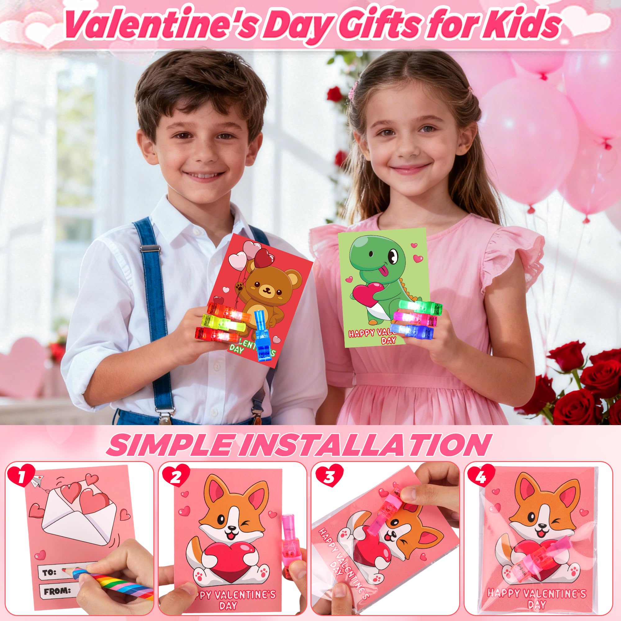 NAWITDA light-up Valentines party favors brighten school celebrations.