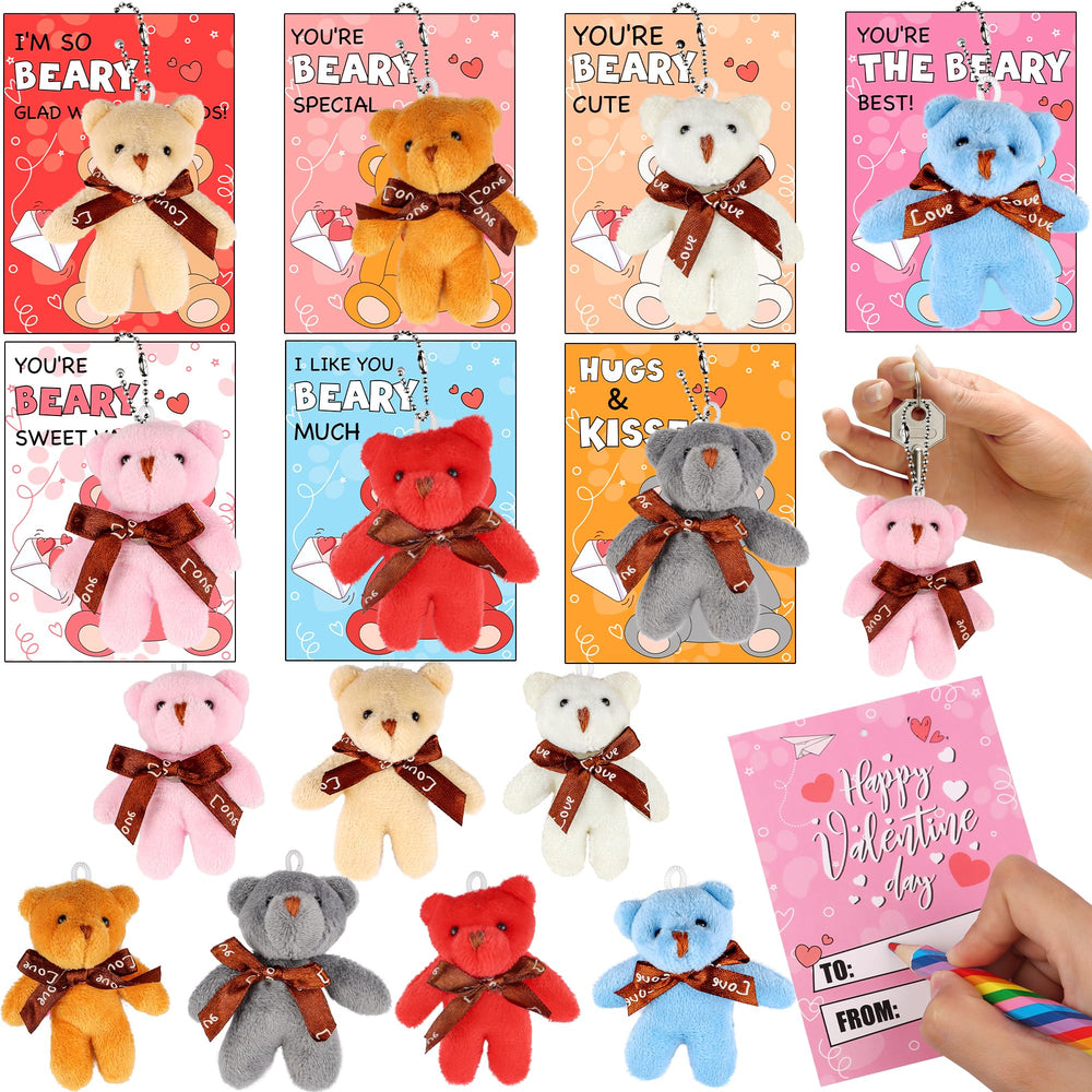 NAWITDA 28-pack valentines bears plush toys for classroom gifting