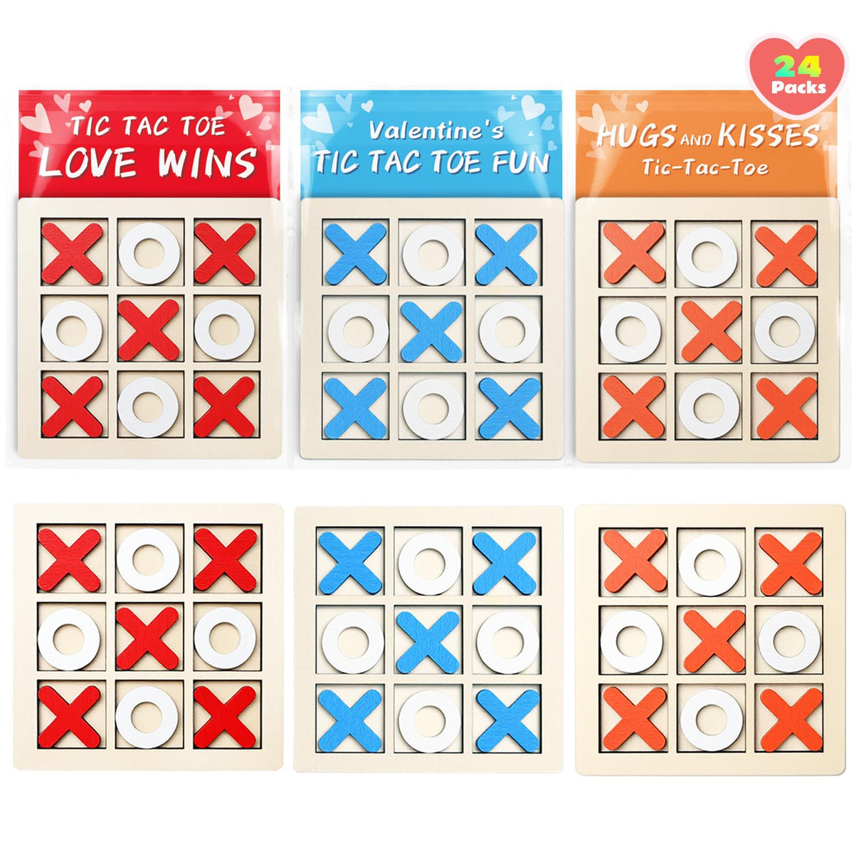 NAXYAN valentines cards 24-pack for kids classroom exchanges.