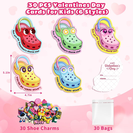 NAXYAN Valentines shoe charms thirty pieces offer colorful gift options