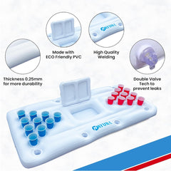 NAYUNA Floaty with 20 cups and ping pong balls ready for poolside games