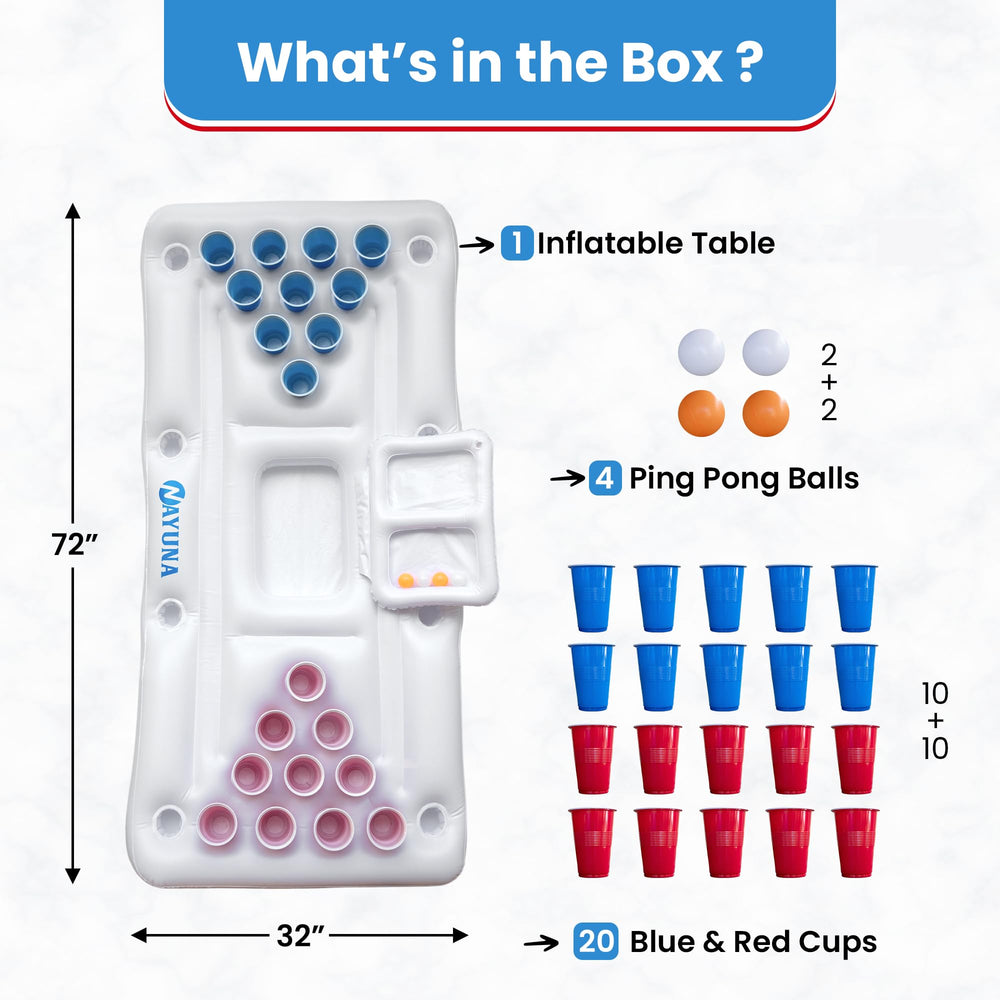 NAYUNA inflatable pool table showing durable raft-grade material