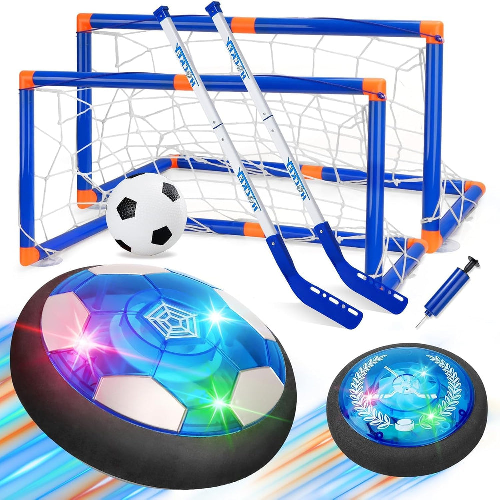 Nazano 3-in-1 hover ball with LED glow for safe indoor play and night visibility