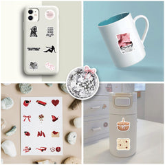 NBHJDKD notebook sticker collection silver tones for planners