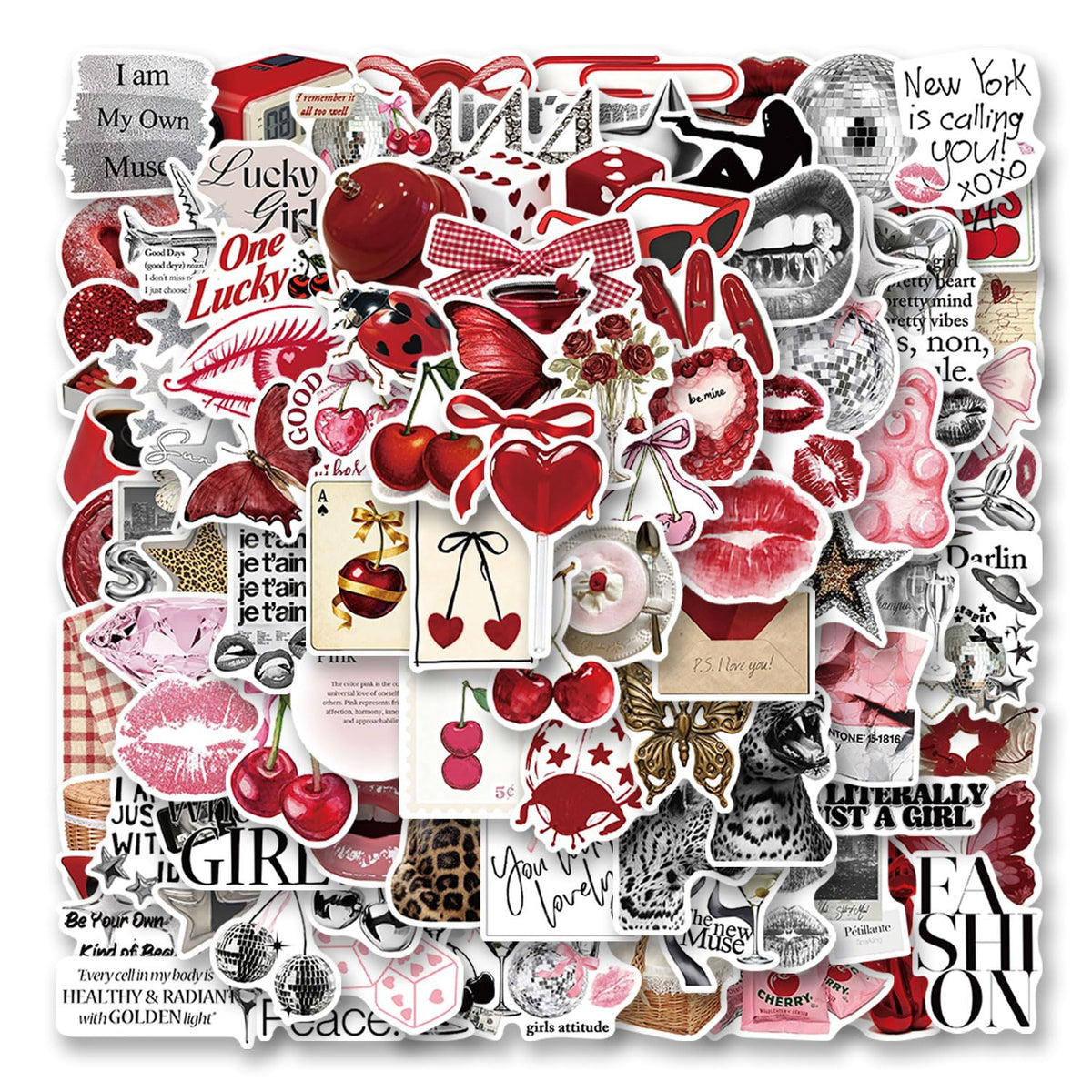 NBHJDKD silver lucky stickers close-up for journals and laptops