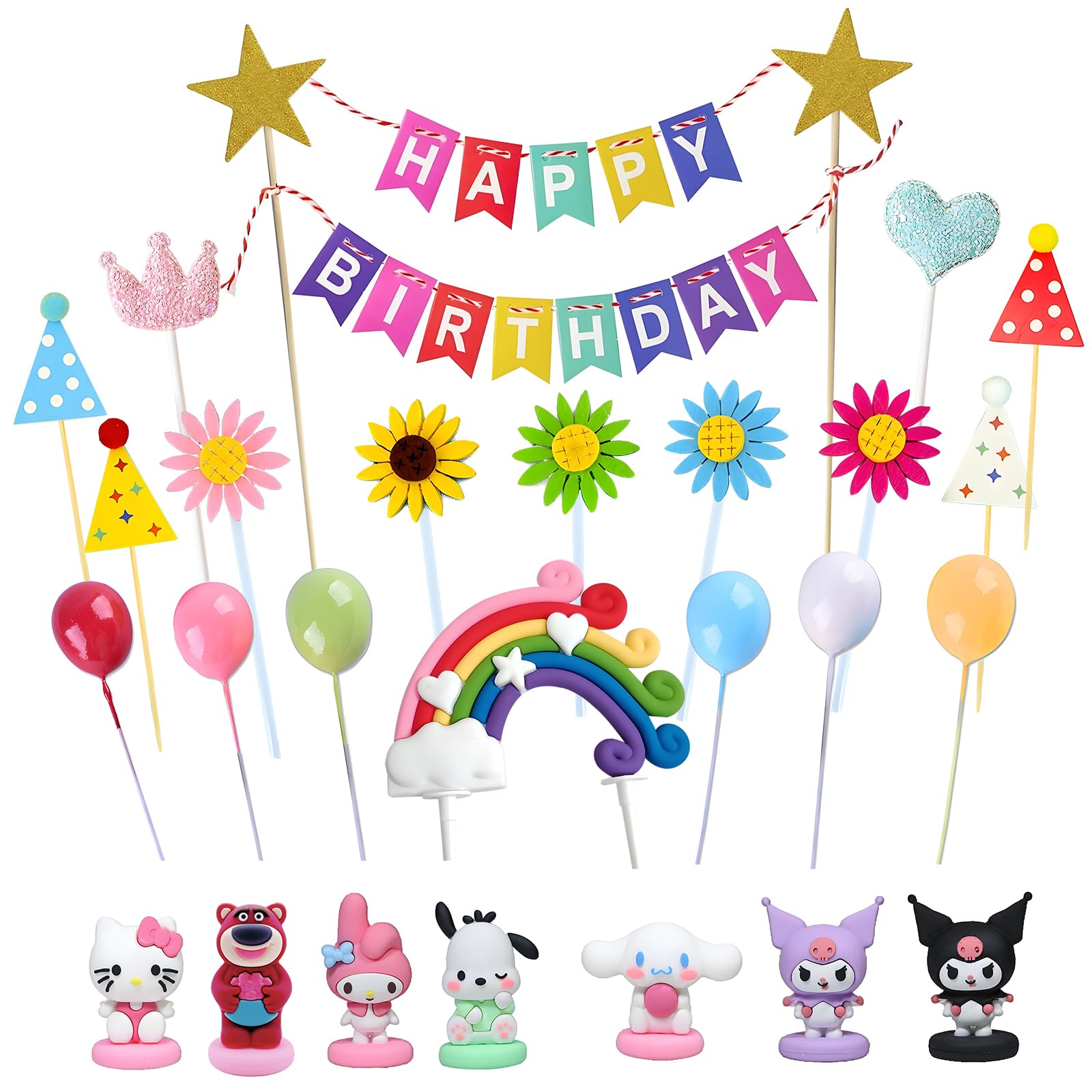 NBHUZEHUA 7pc anime figurines cake toppers brighten birthday desserts