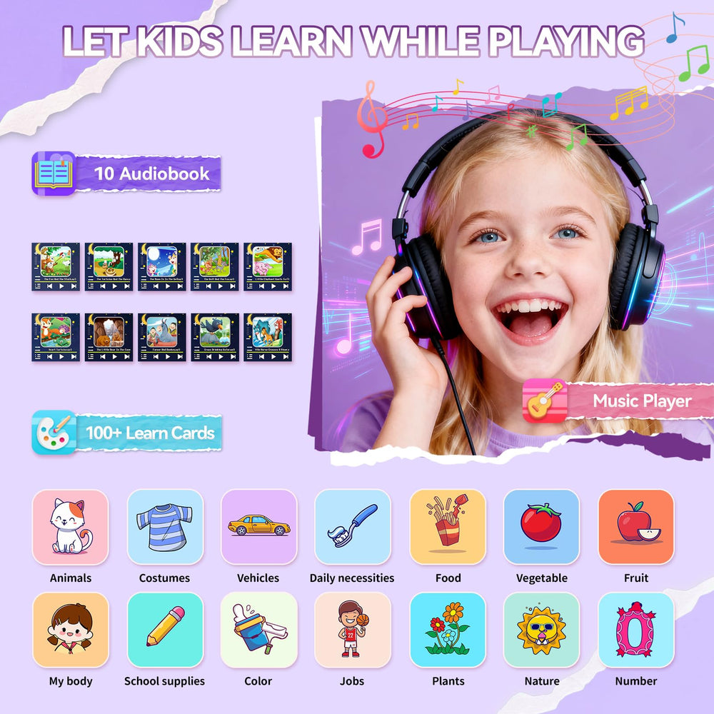 NBKLS Kids Smart Watch supports audiobooks and music for on‑the‑go learning.