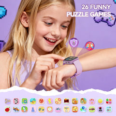 NBKLS Kids Smart Watch puzzle games promoting logic and creativity during play.