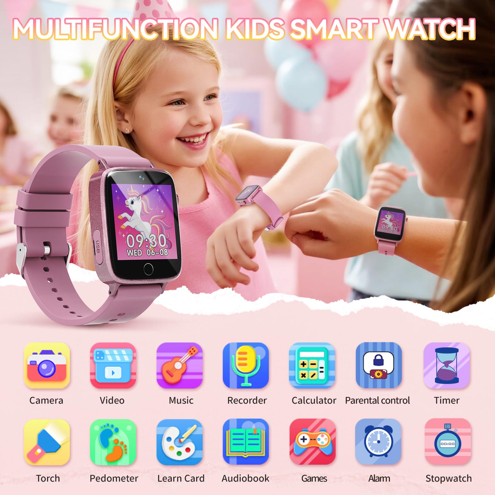 NBKLS Kids Watch color screen display ready for interactive games and learning.