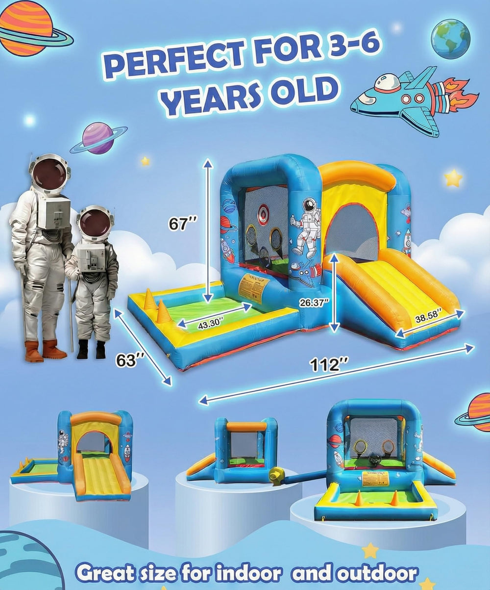 NBSPORT bounce house interior with ball pit for engaging, supervised fun