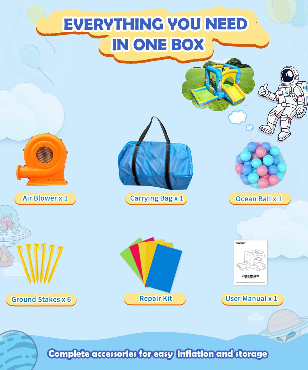 NBSPORT inflatable hang ball chimney detail for interactive play