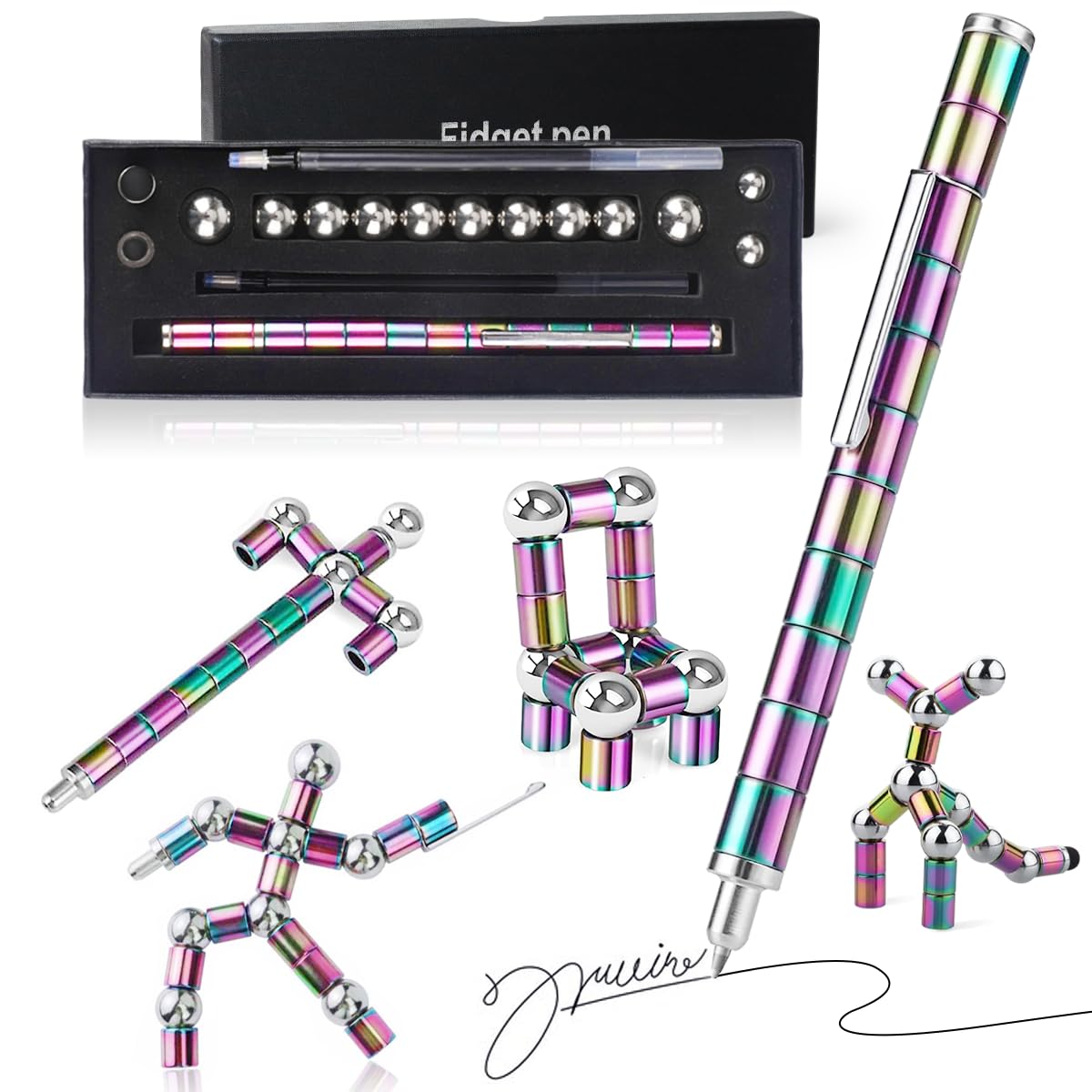 NBZXSYMAG Fidget Pen with magnetic rings for flexible play and focus.