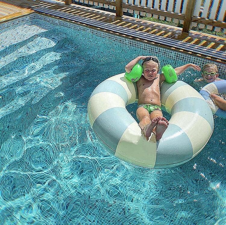 N/C inflatable pool ring for adults and kids, durable PVC.