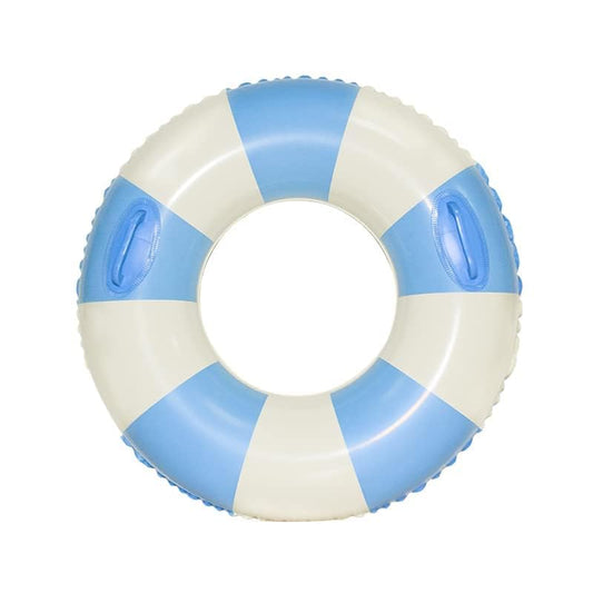 N/C pool float in blue stripes with two handles for kids.