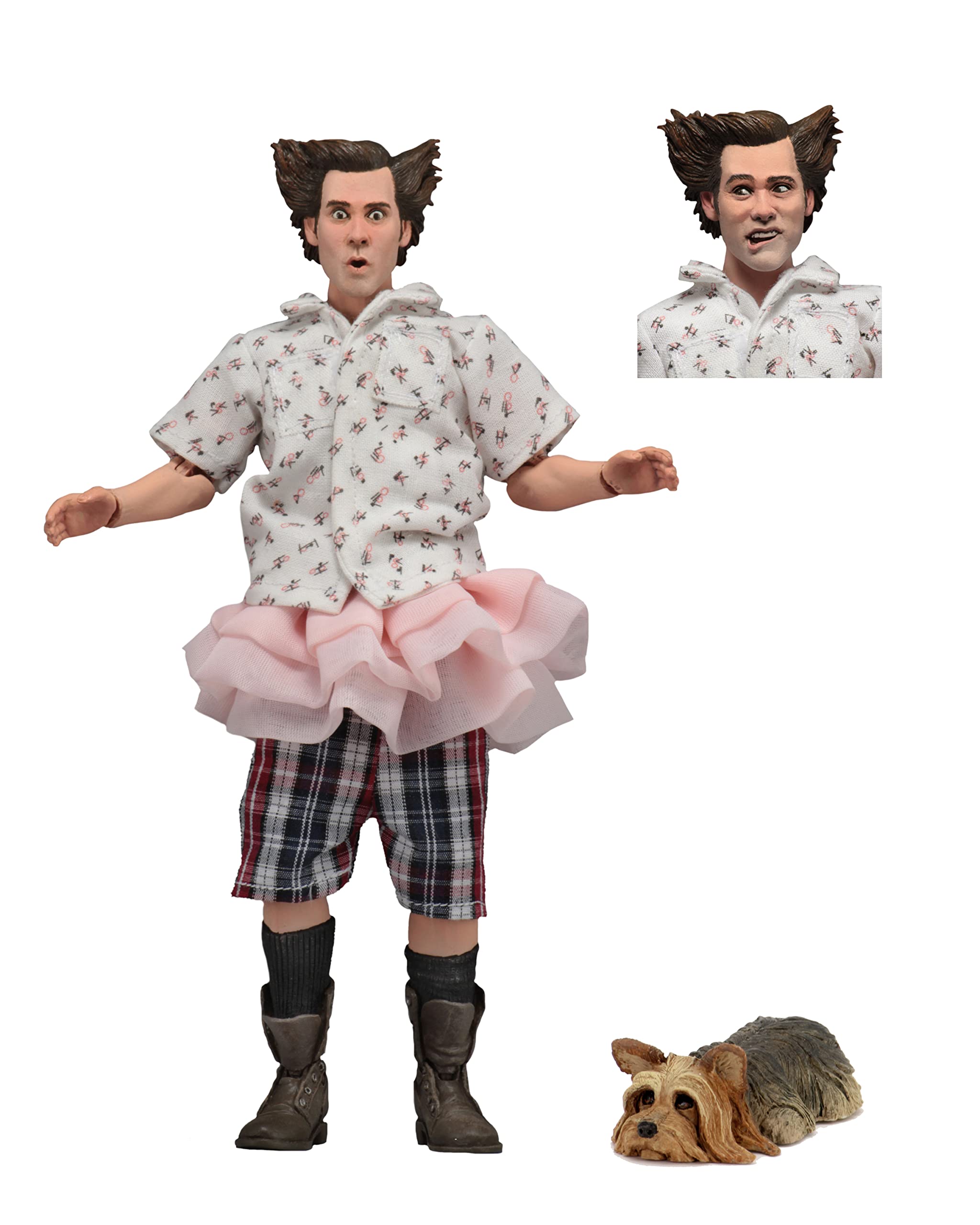 NECA Ace Ventura window box packaging preserves collectible presentation.