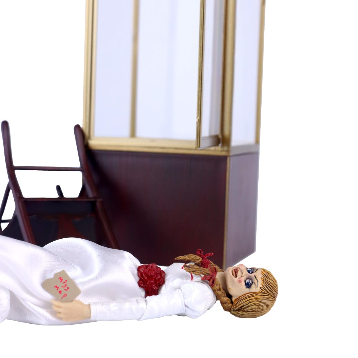 NECA Annabelle Ultimate doll in museum case for safe display.