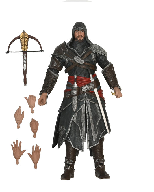 NECA Ezio 7-inch figure front view, ideal for dynamic posing and display collection.