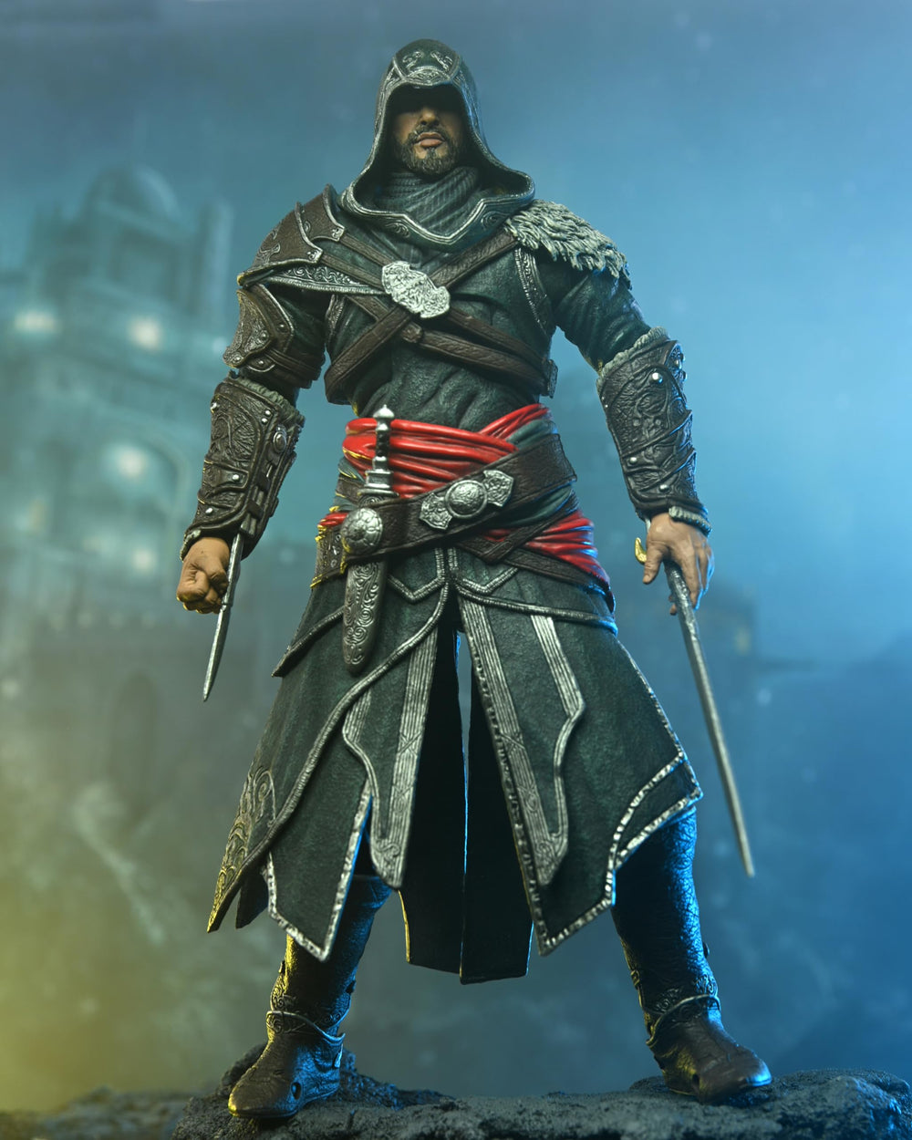 NECA Ezio collection box image, collector-friendly packaging.