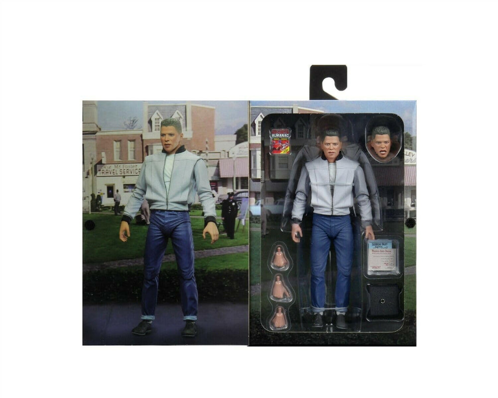 NECA Back to the Future Biff Tannen figure Enchantment Under the Sea outfit, ideal for nostalgic display.