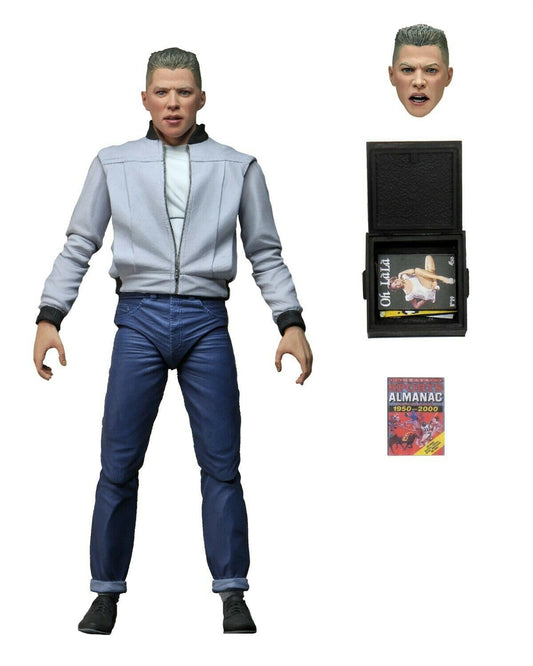 NECA Back to the Future Biff Tannen figure front view, ready for display on a shelf.