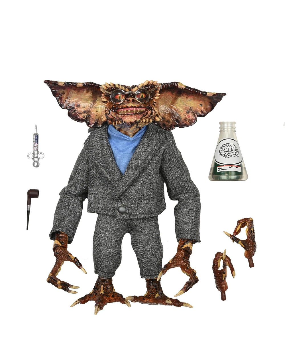NECA Brain Gremlin in suit front view, ideal for display and collection.