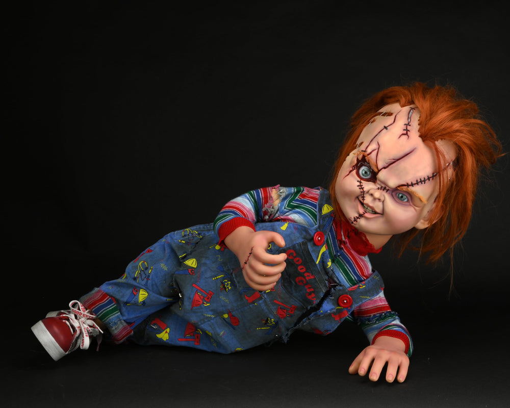 NECA Bride of Chucky sculpted by Mood Pudding Studios for authentic detail.